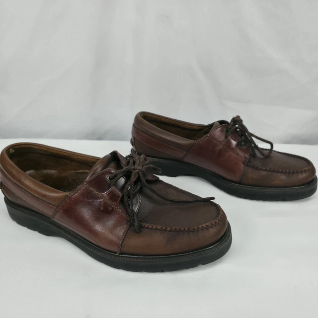 COLE HAAN BOAT Brown Leather Lace Up Moc Driving Loafers  display picture 1