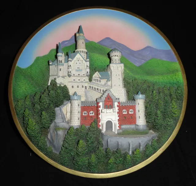 3-D Neuschwanstein Bavarian Castle, Enchanted Towers Plate Collection, Lenox,