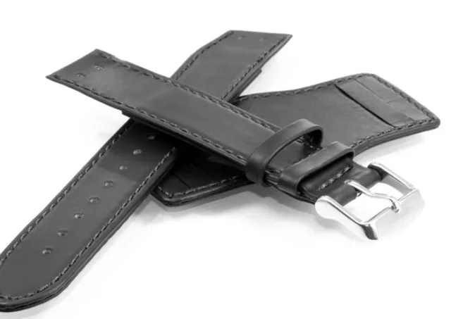 Uhrenarmband für feste Federstege mit Unterlage Modell Bund schwarz 18 mm