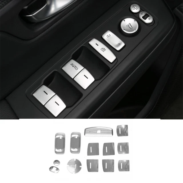 Silver Aluminum Window Lift Panel Switch Cover Trim For Honda CRV CR-V 2023-2024