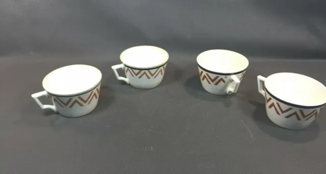 Lot de 4 anciennes tasses à café en céramique vintage petit déjeuner thé