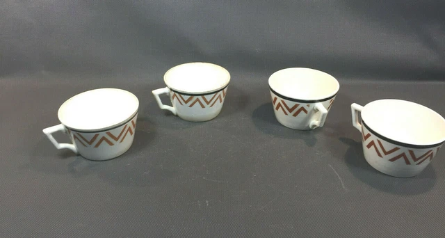 Lot Ancien Pillvuyt – 4 Tasses + 4 Soucoupes + 2 Pots à Lait – Porcelaine – Jamais Utilisés