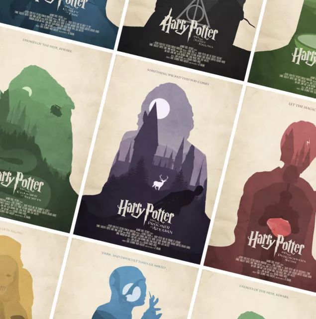 HARRY POTTER Movie Posters Original ALL 7 - High Quality Cinema Film Print A3 A4