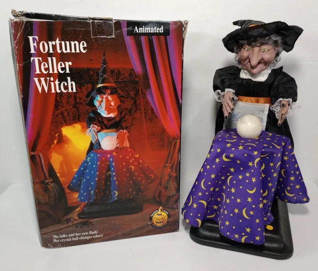 VINTAGE GEMMY HALLOWEEN 17 Animated Fortune Teller Witch Prop 