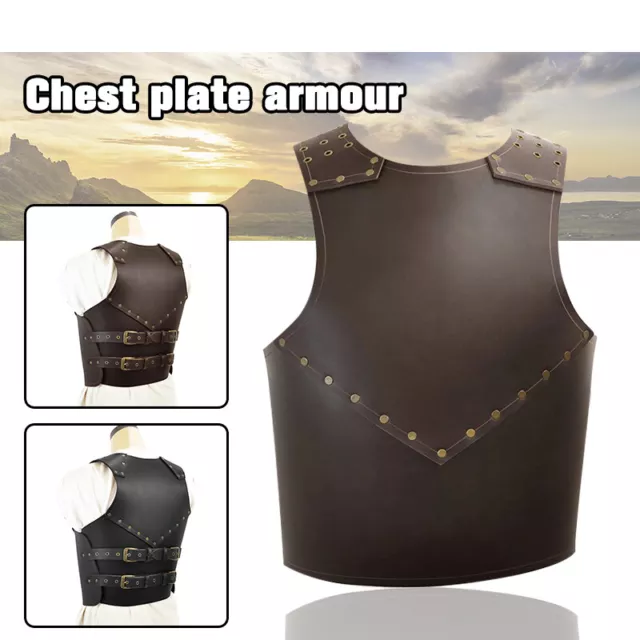 PU LEATHER MEDIEVAL Viking Warrior Chest Armor Costume Armor Chest Vest ...
