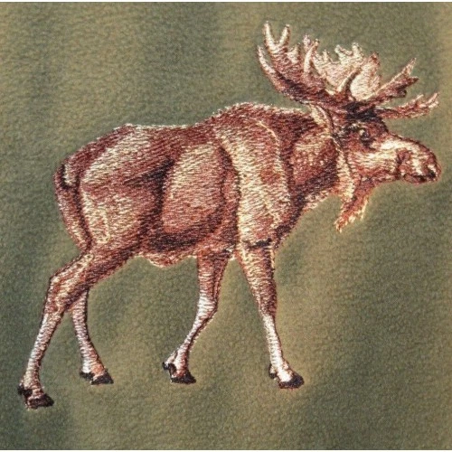 Embroidered Short-Sleeved T-shirt - Moose BT4132 Size S - XXL