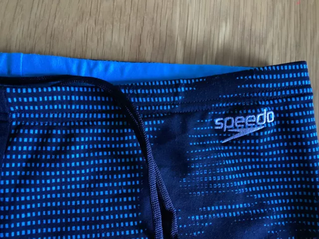 Boys Speedo Endurance Black/Teal  Trunks Size 10-12Yr 2