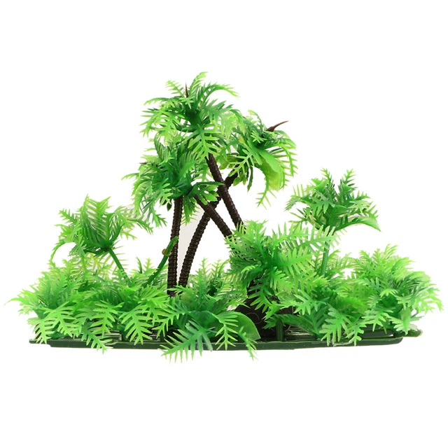 1Pc Artificial Aquarium Fish Tank Plastic Tree Underwater Plants Decor (Green)