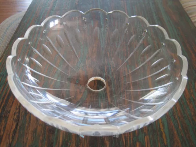 Vintage Czech Crystal Glass Chandelier Olive Bobeche 8" 18 Pins