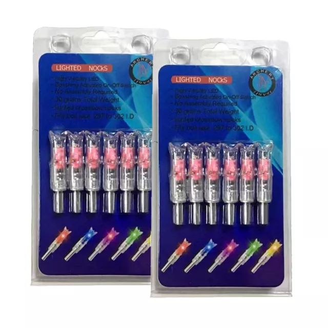 2 Packs (6Pcs/Pack) Flicker Lighted Nock New Long Time I.D. 7.62mm For Crossbow