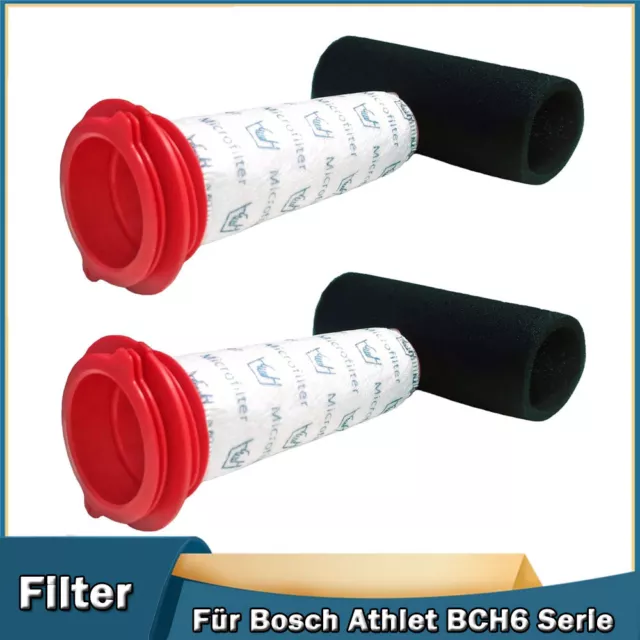 2 Stück Filter Für Bosch Athlet BCH6 Serie, BCH6L2560, BCH6L2561 Staubsauger Neu