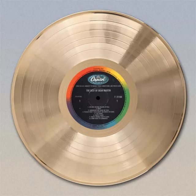 Dean Martin "The Best Of”  Gold or Platinum LP Wall Art.