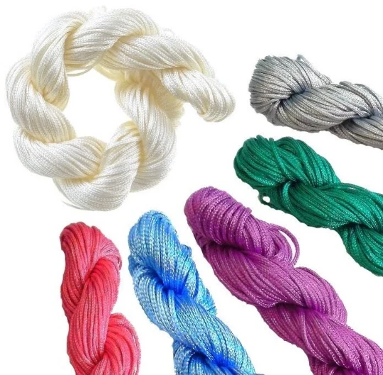 Makramee Garn 1 mm / 30 m Nylonfäden Kordel Schmuckschnur Schmuckfaden Stickgarn