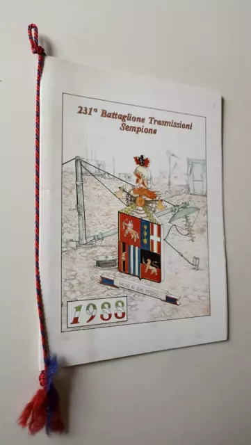 B396 Calendario 231° Battaglione Trasmissioni Sempione 1988 Con Cordoncino