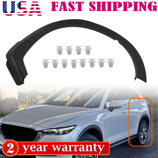 Left Rear Fender Trim For 2016-2023 Mazda CX-9 – OEM TK4851W60F Replacement, Black PP Plastic Wheel Arch Molding