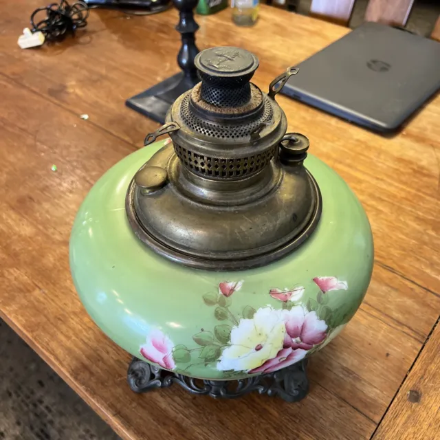 Victorian Gone With The Wind Style June 7 1892  Oil Lamp Brass Burner