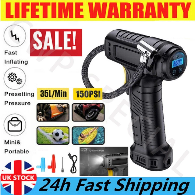 Electric Cordless Car Tyre Inflator Pump Portable Air Compressor Pump 12V 150PSI