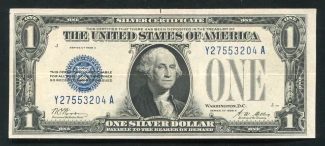 Fr 1601 1928-A $1 One Dollar "Funnyback" Silver Certificate About Uncirculated