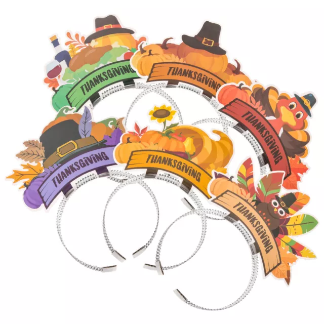 Thanksgiving Headbands 6pcs Pumpkin Turkey Boppers-GV