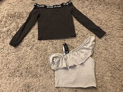 River Island Girls Grey Cropped Tops Age 11-12 Years