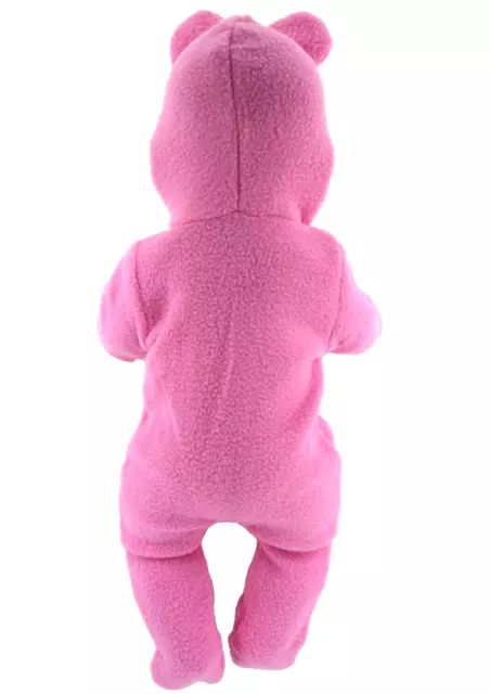 Dolls clothes for 17" Baby Born PINK POLAR FLEECE JUMPSUIT WITH HOOD 3