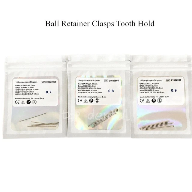 100pcs Dental Ortho Ball Retainer Clasps Tooth Hold Position Appliance Dentaurum