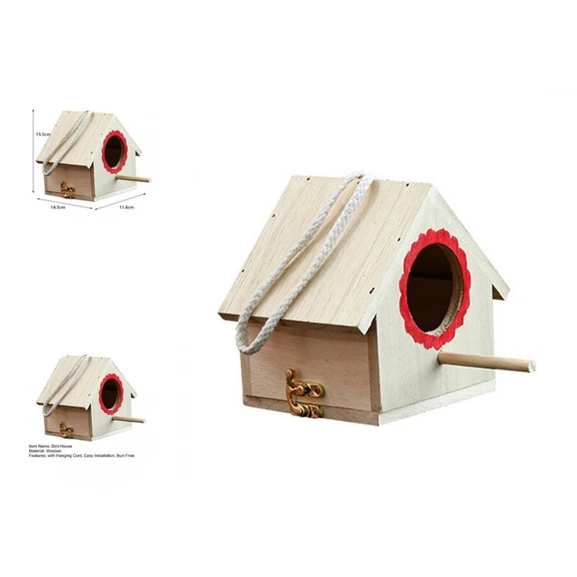 Nido de pájaro con cordón decorativo cordón colgante casa para pájaros mano de obra fina