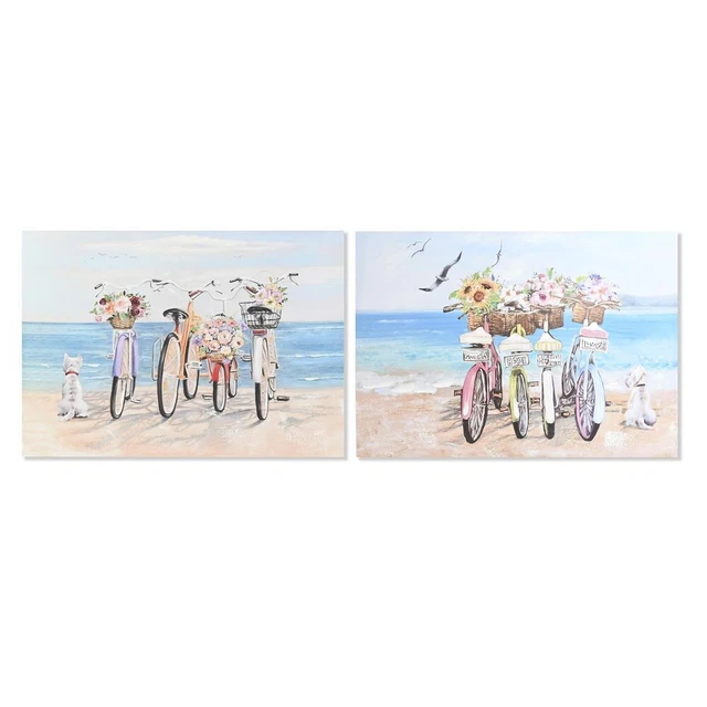 Cadre DKD Home Decor Bicyclette méditerranéen (100 x 2,5 x 70 cm) (2 Unités)