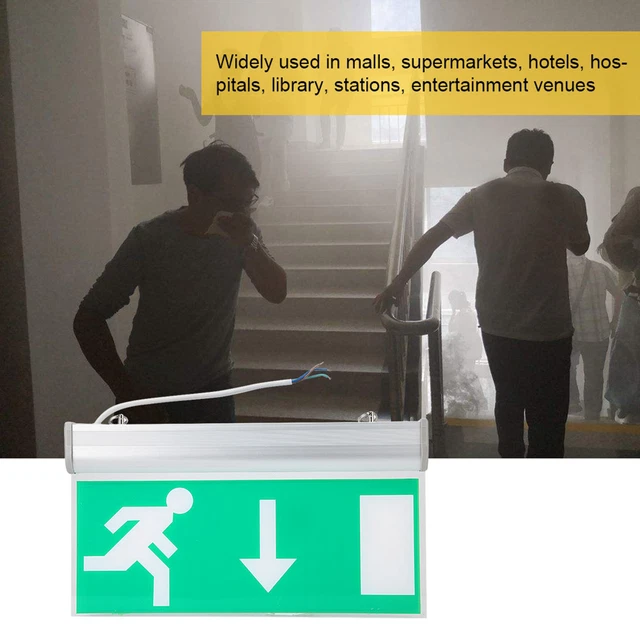 ACRYLIC LED EMERGENCY Exit Lighting Sign Safety Evacuation Indicator