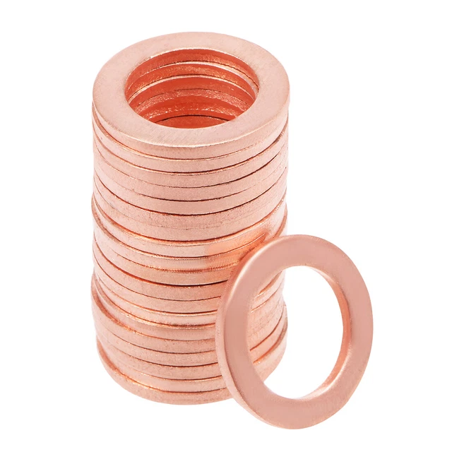 20Pcs 12mm x 18mm x 1.5mm Copper Flat Washer for Screw Bolt