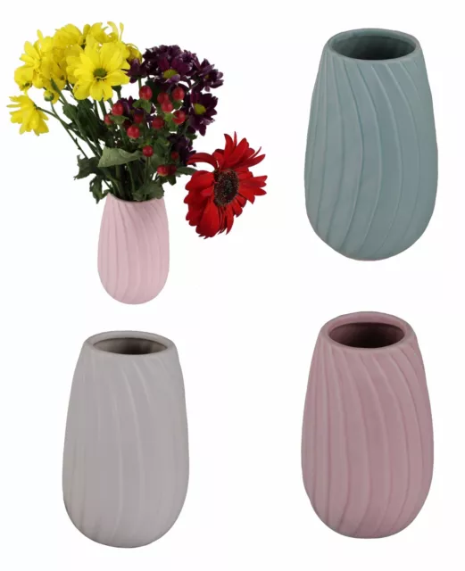 Pastel Tischvase  Vase Blumentopf Origami  Designvase Weiß Rosa  Blau Matt