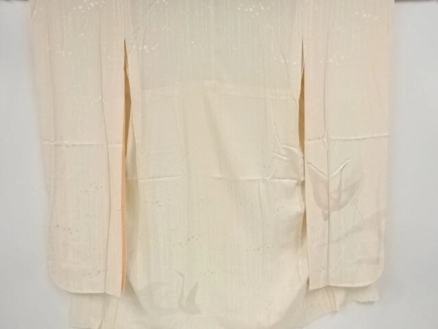 39024# Japanese Kimono / Antique Hitoe Juban For Furisode / Woven Crane