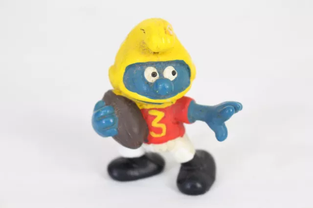 Smurfs American Football Smurf Vintage 80s Figure Sports Toy PVC Figurine