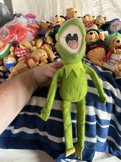 Vintage Fisher Price 857 Felt Kermit the Frog Plush Knee Hugger Toy 1981 Henson