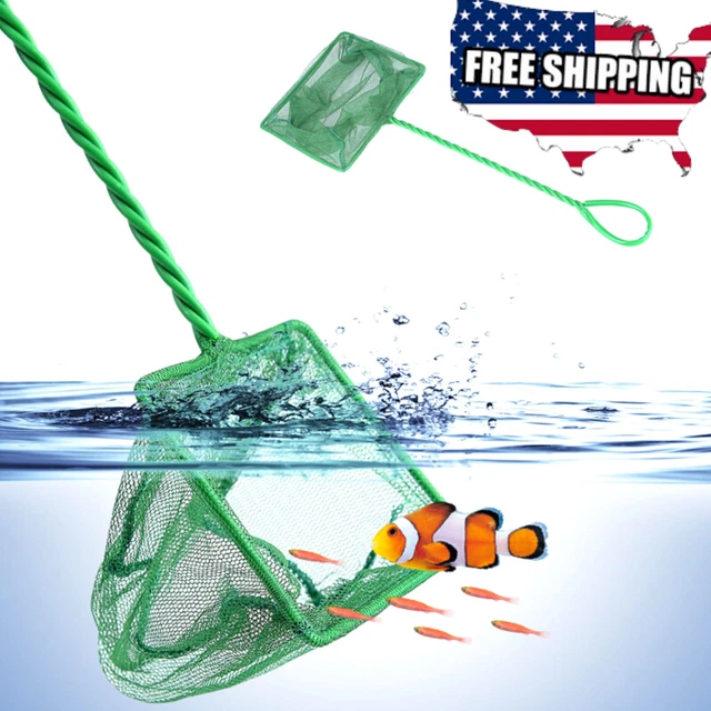 5inch Aquarium Small Portable Fish Catch Tank Net Long Mesh Handle Accessories