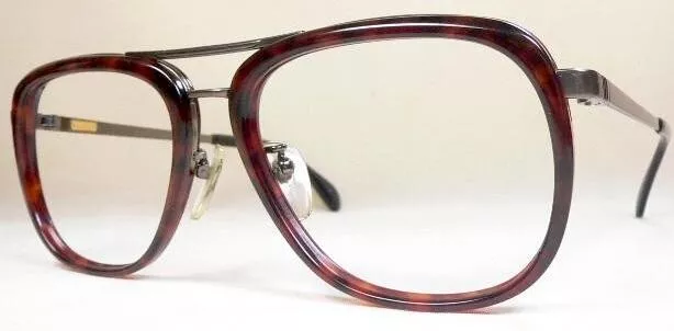 MASUNAGA KoKI Vintage Eyeglasses Aviator Brown Titanium Unused Japan 56-18-143