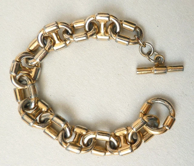 Bracelet Vintage Agatha Paris En Métal Doré Avec Breloques Cœurs Lucite Corail - Longueur 21 Cm