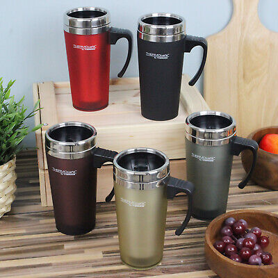 Stainless Steel Thermos Insulated Travel Flask Hot Cold Coffee Mug Soft Touch