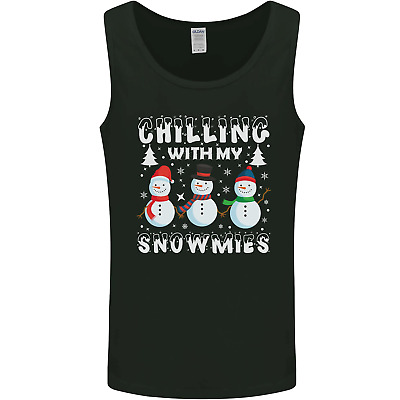 Christmas Chilling With My Snowmies Funny Mens Vest Tank Top