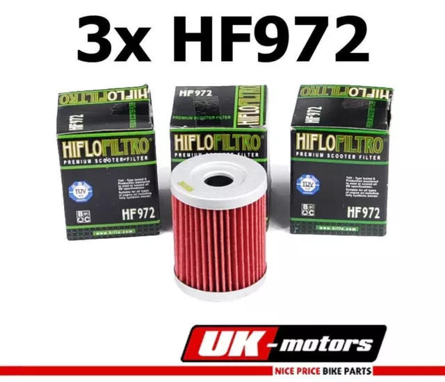 3x Hiflo Filtro Aceite HF972 Hiflo