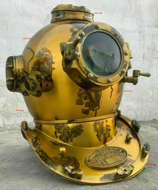 OLD ANTIQUE DIVING Helmet US Navy Mark V Deep Sea Scuba Marine Divers ...