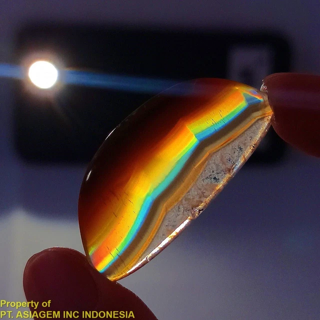 18ct 'A' Grade Rainbow IRIS AGATE ~Multi-Color Fire~ 1-of-a-kind ~100% Natural