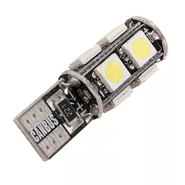 2x BOMBILLAS 9 LED SMD CANBUS SUPER BLANCO T10 W5W MATRICULA INTERIOR POSICION 3