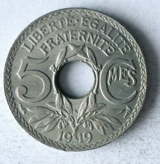 1919 FRANCE 5 CENTIMES - High Quality Collectible Coin - FREE SHIP - Bin #30