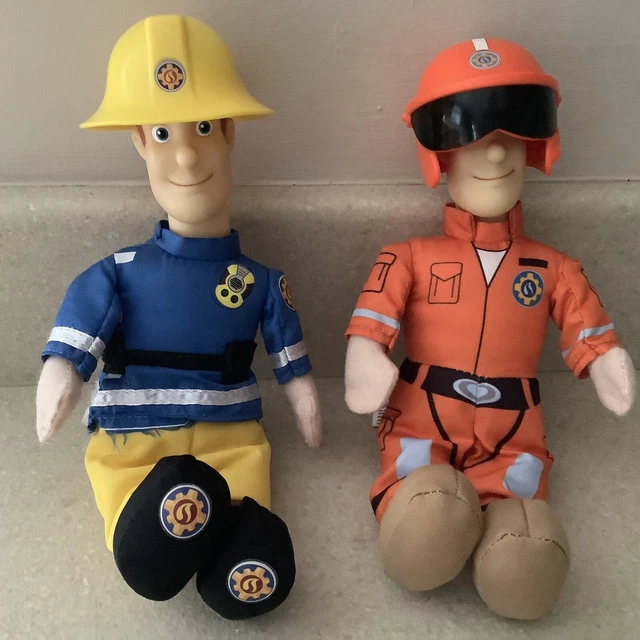 FIREMAN SAM & Tom Plush Figure 10" 25cm Soft Toy with Bean Filled