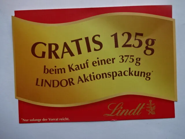 Einladungs Karte / Von Lindt / Gratis 125 Gramm - 13 x 9 cm
