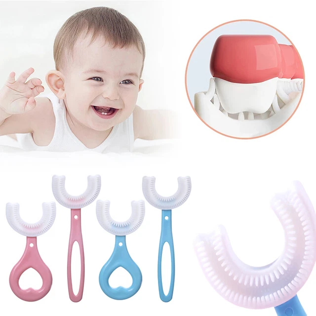 Kids Childrens Silicone U-shaped Toothbrush 360° Thorough Cleaning Teeth B b5