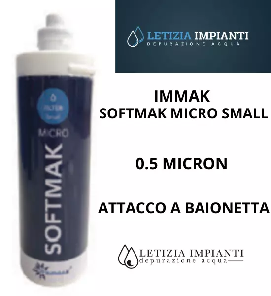 Filtro Carbone Attivo Softmak 0,5 Micron Attacco Baionetta Depuratore Acqua