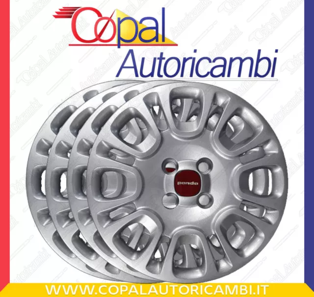 Set 4 Copricerchi Coppa Ruota Copriruota Borchie 14 Per Fiat Panda 2012 1309