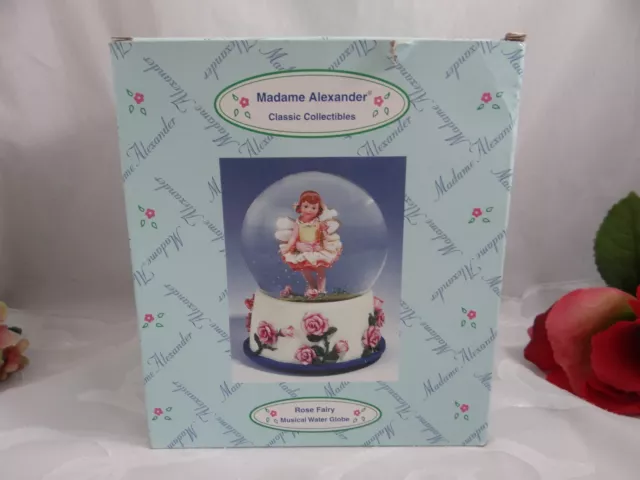 Madame Alexander "Rose Fairy" #90730 Musical Water Globe in Original Box COA